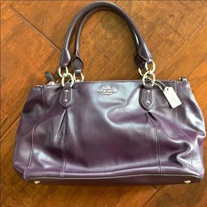 Coach deep purple leather purse